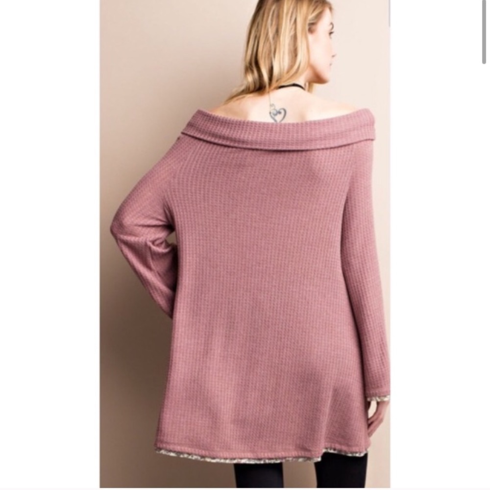 Mauve waffle mini dress/top - Picture 2 of 3